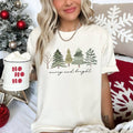 Merry and Bright, Watercolor Trees, Christmas,, Tshirt