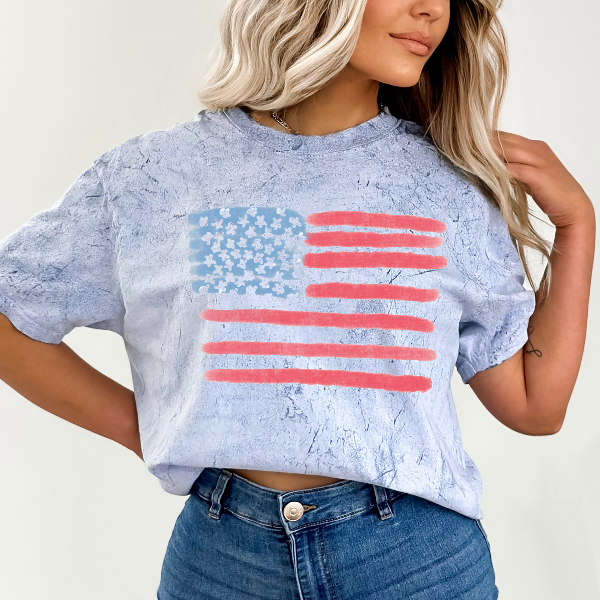 Painted Flag, Fourth of July, America Patriotic, USA T-Shirt