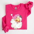Retro Santa, Pink, Classic, Twinkle, Christmas Sweatshirt