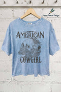 Hand Drawn American Cowboy Women's Screen Printed T-Shirt