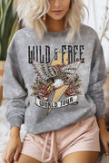 Rock and Roll Eagle Mineral Graphic Brushed Sweatshirts