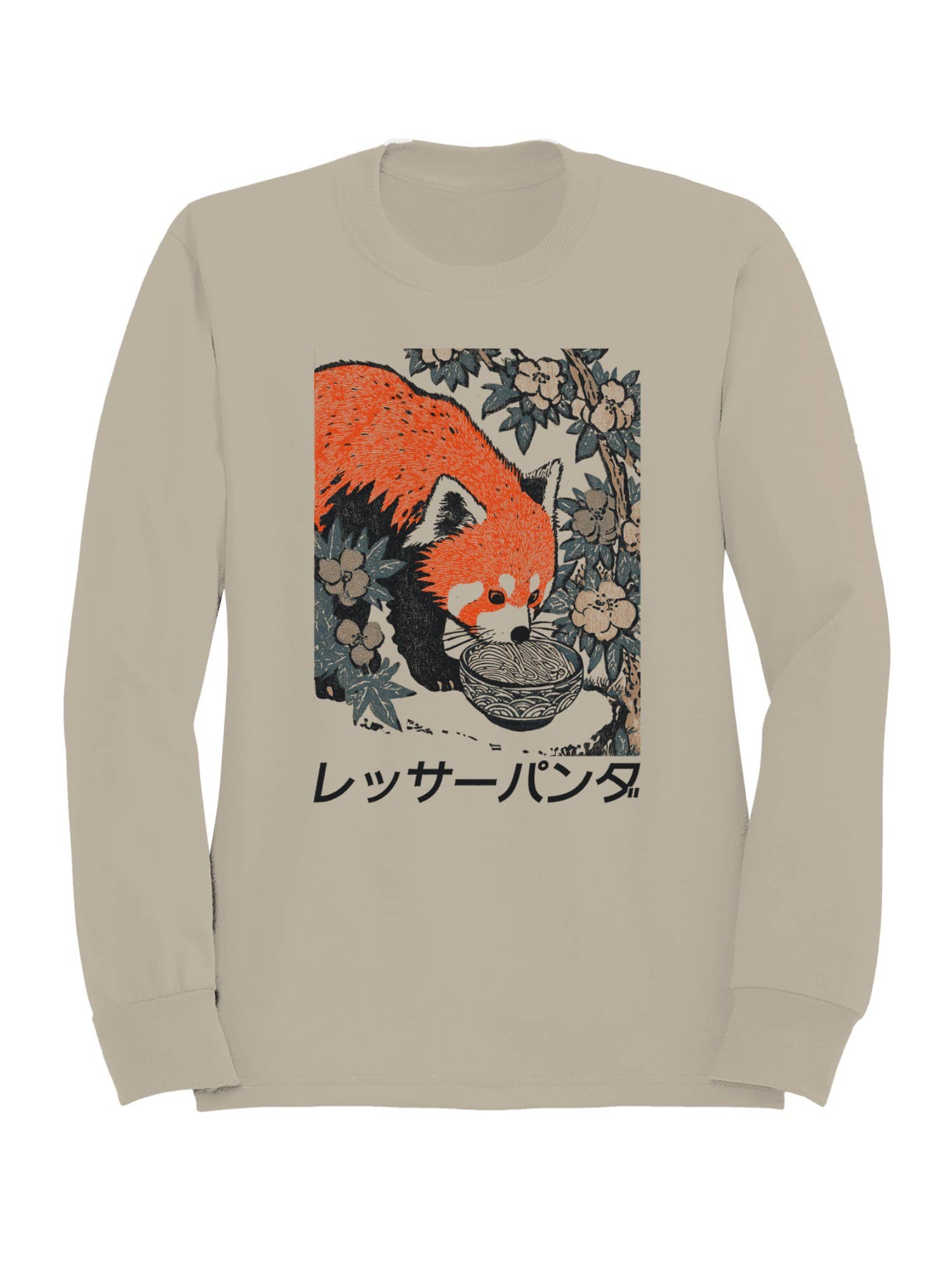 Red Panda Eating Noodles Art Men's Sweatshirt