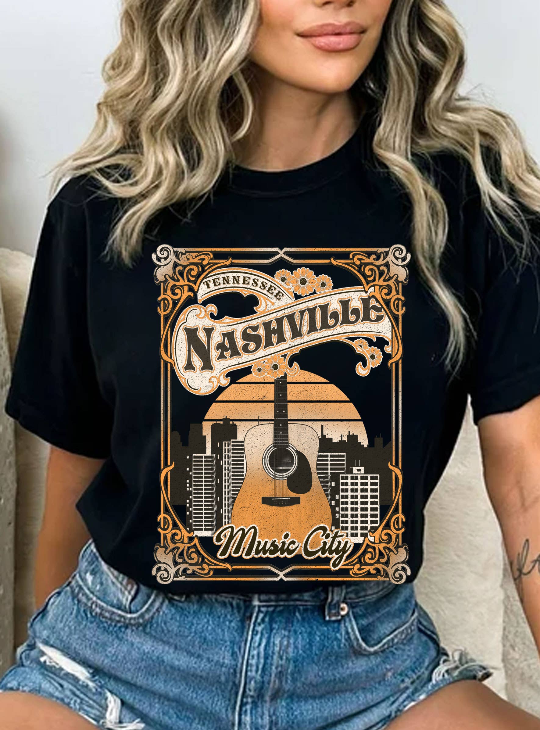 Nashville Music City Graphic Tshirts