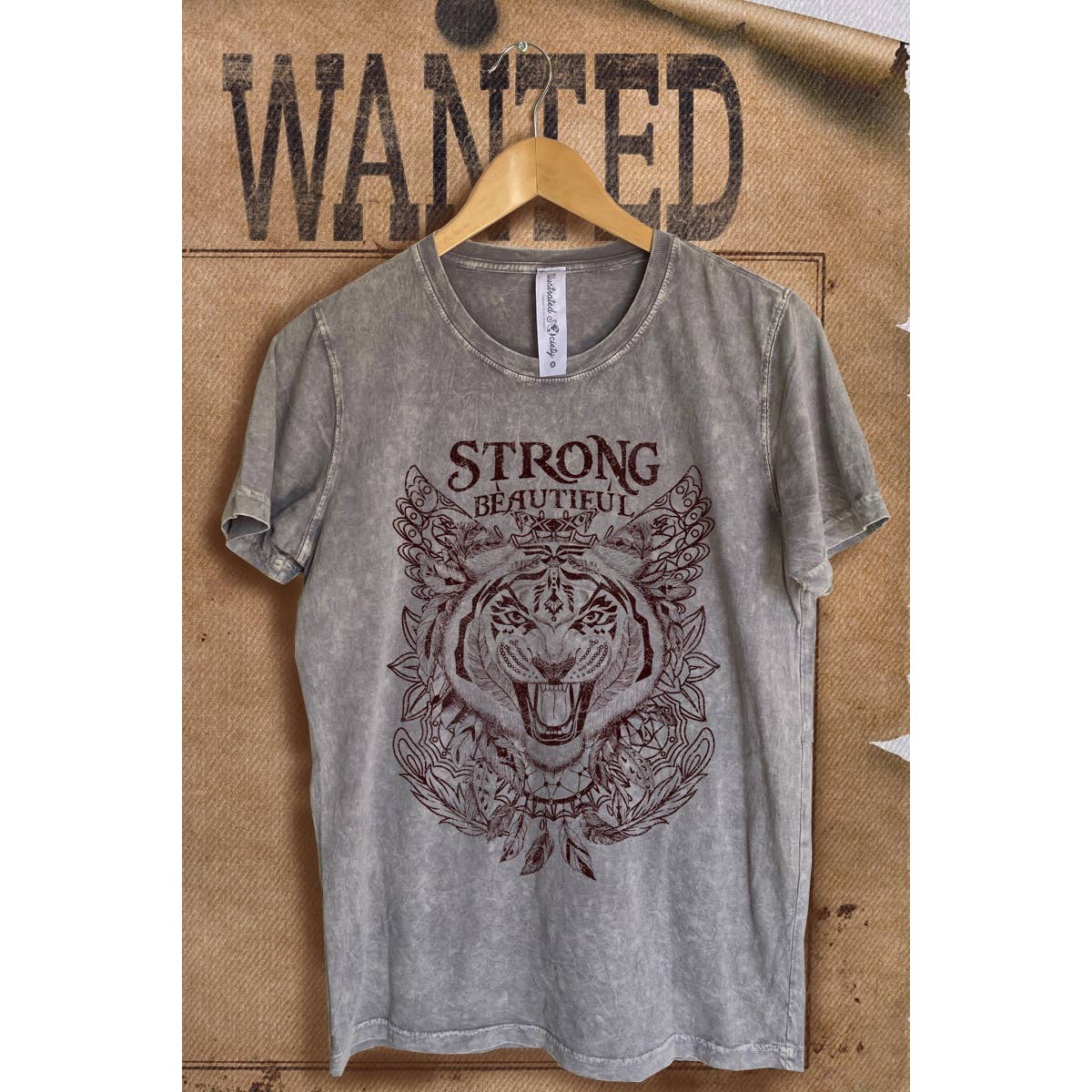 Strong Beautiful Mineral Wash Vintage  Graphic  Tee