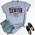 Retro Senior 2025 Checkered Bow Graphic Tee