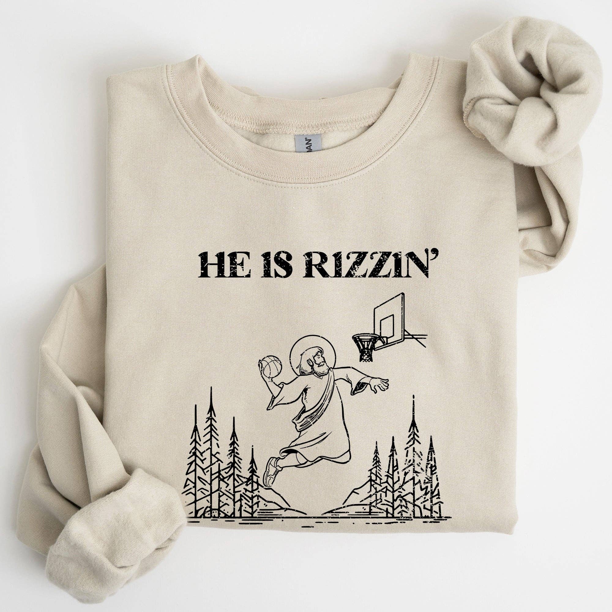 He Is Rizzin, Basketball Jesus, Easter Funny Sweatshirt