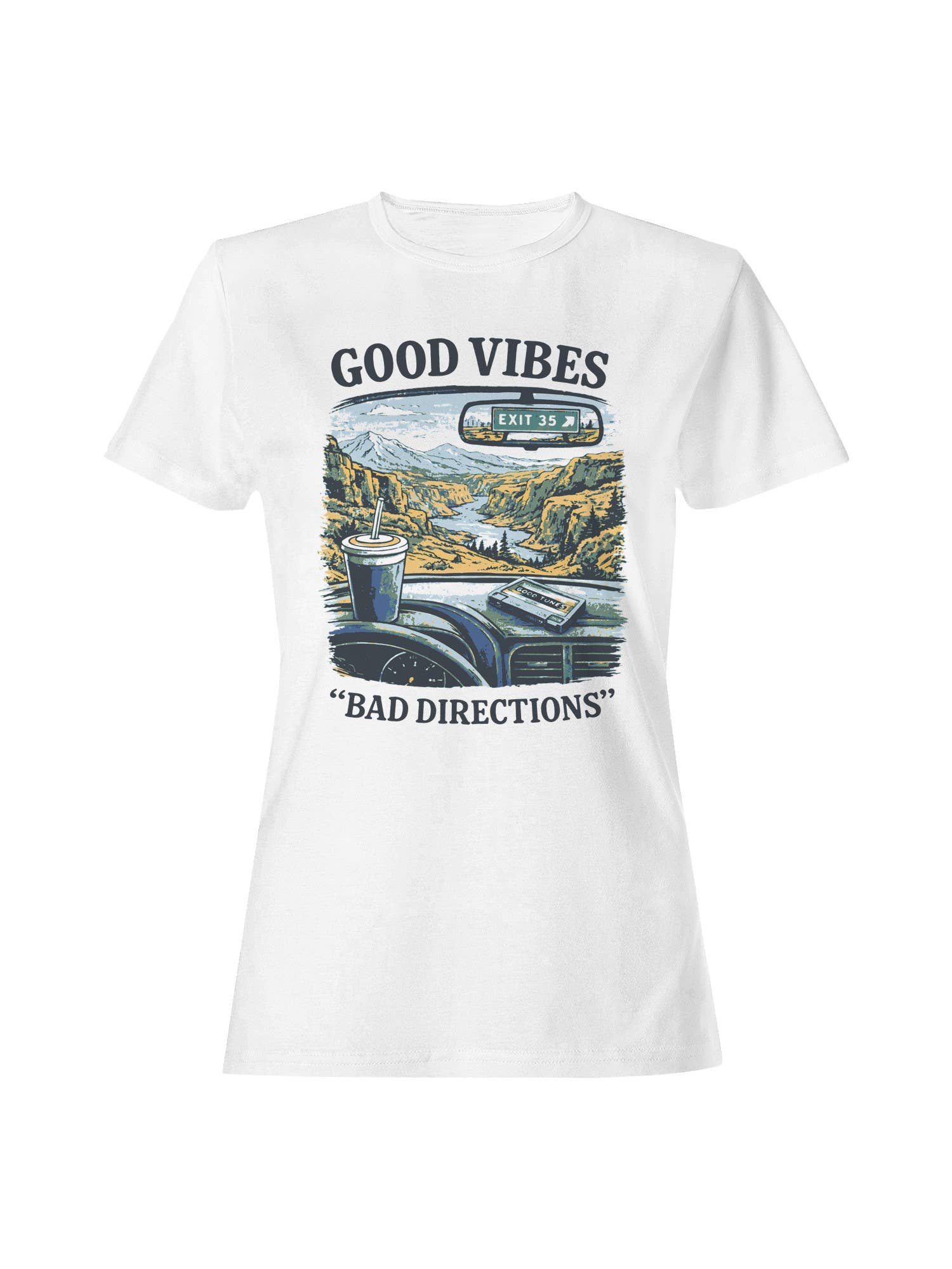 Roadtrip USA Road Trip Vibes: Exit 35 Art Women's Tee