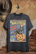 Halloween Edition Retro Comic Graphic Top