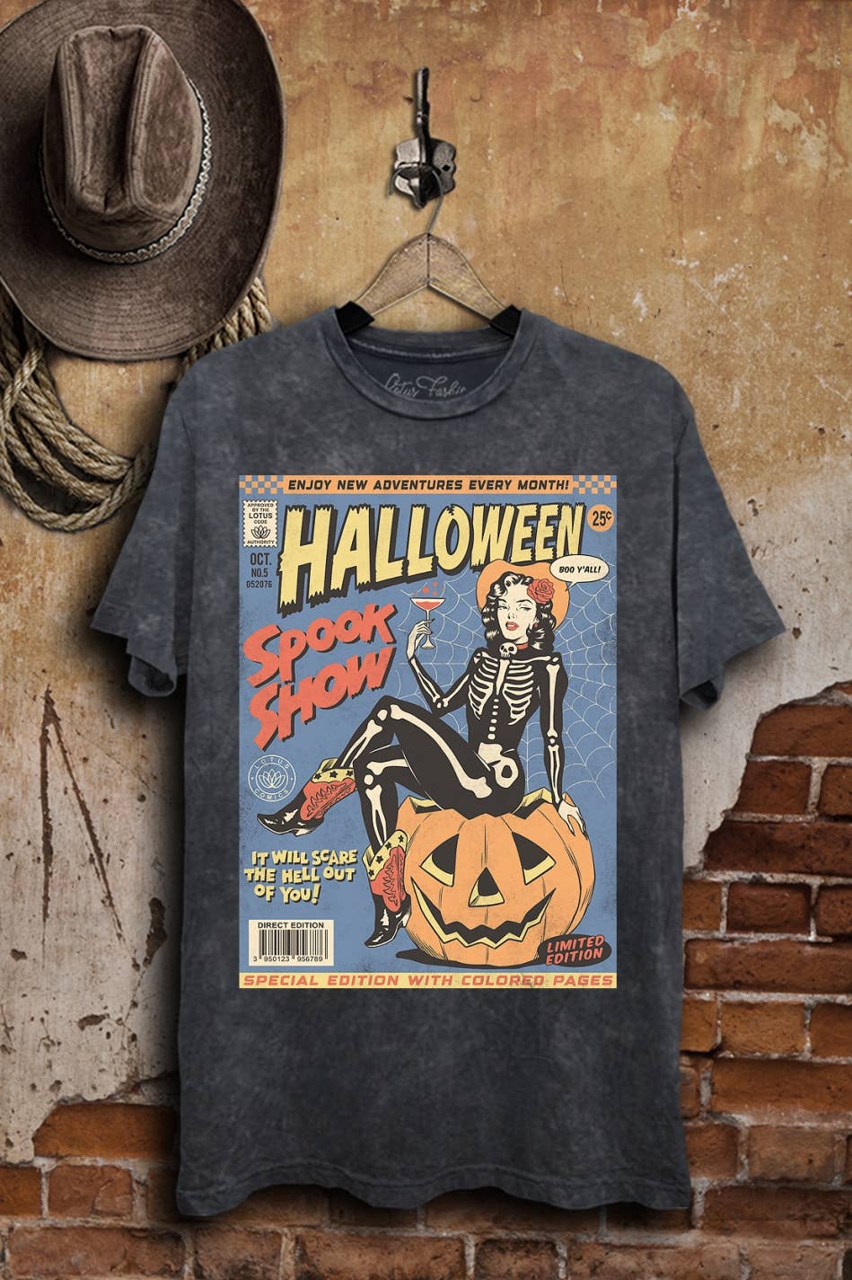 Halloween Edition Retro Comic Graphic Top