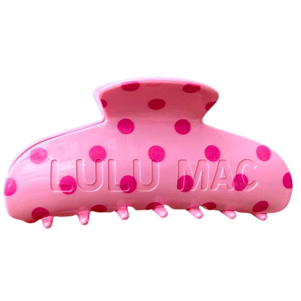 Lulu Mac Hair Clips LM-HR-1001-Pink/Hot Pink Dot
