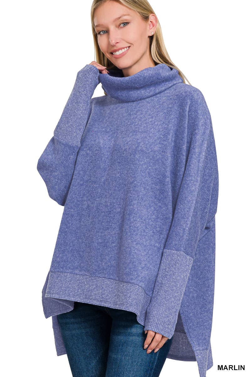 Brushed Hacci Turtleneck Sweater