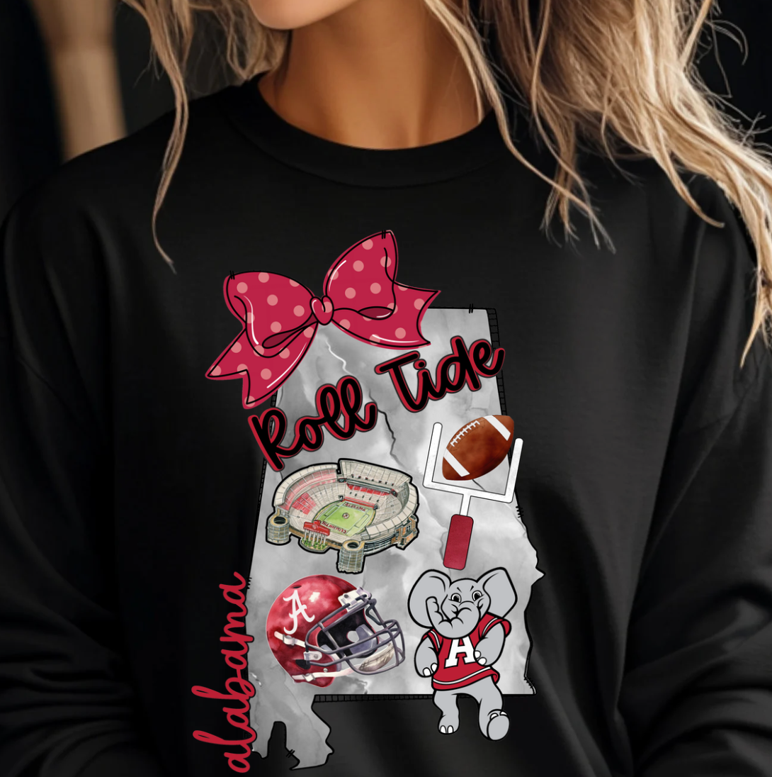 Alabama Football Doodle Tee or Sweatshirt