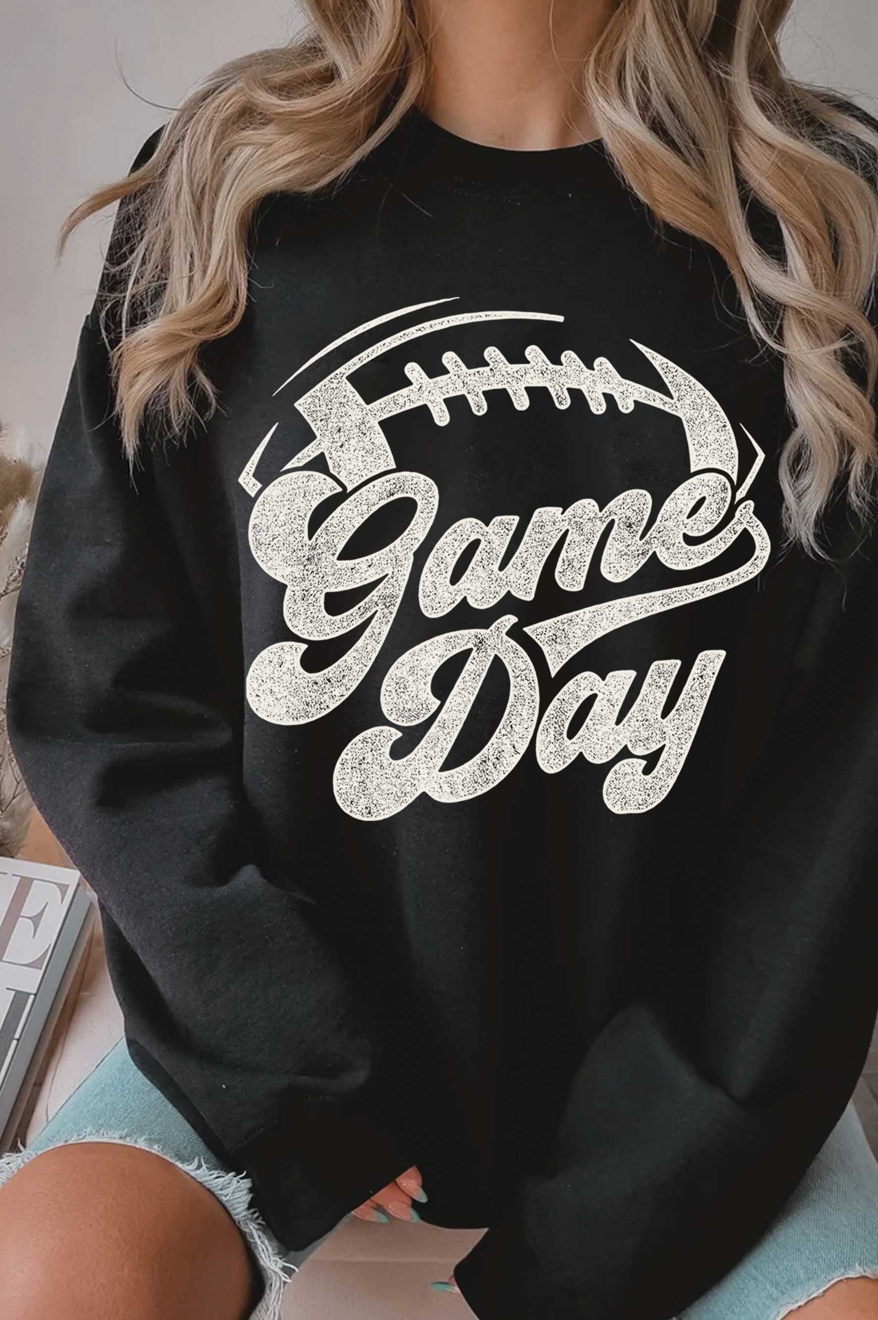 Game Day Football Graphic Brushed Sweatshirts