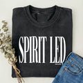 Spirit Led Black Comfort Color Faith Based Fall Graphic Tee