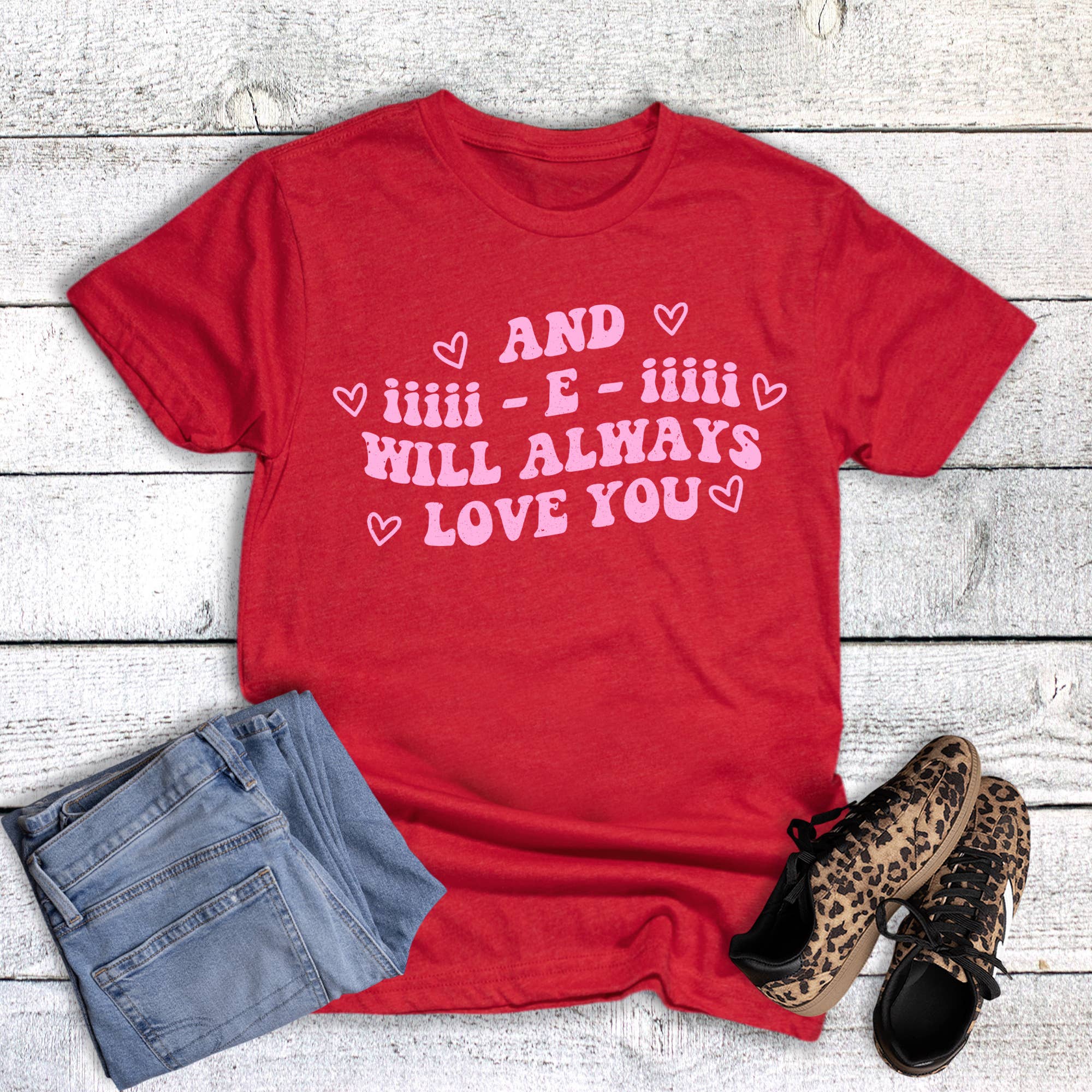 Valentine I E I Love You Graphic Tee