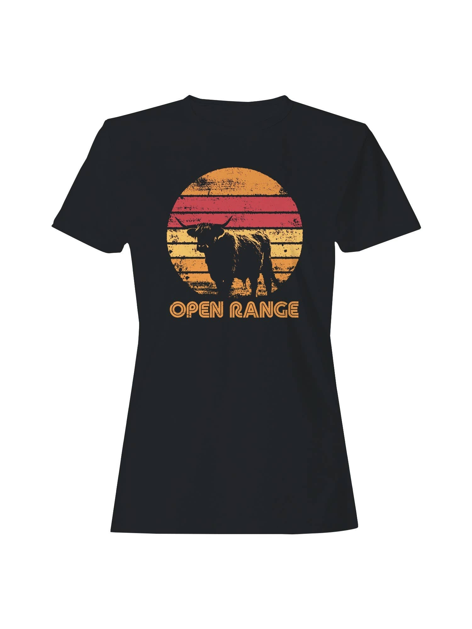 Vintage Open Range Sunset Design Women's T-Shirt