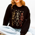 Halloween Dancing Skeletons Leopard Halloween Sweatshirt