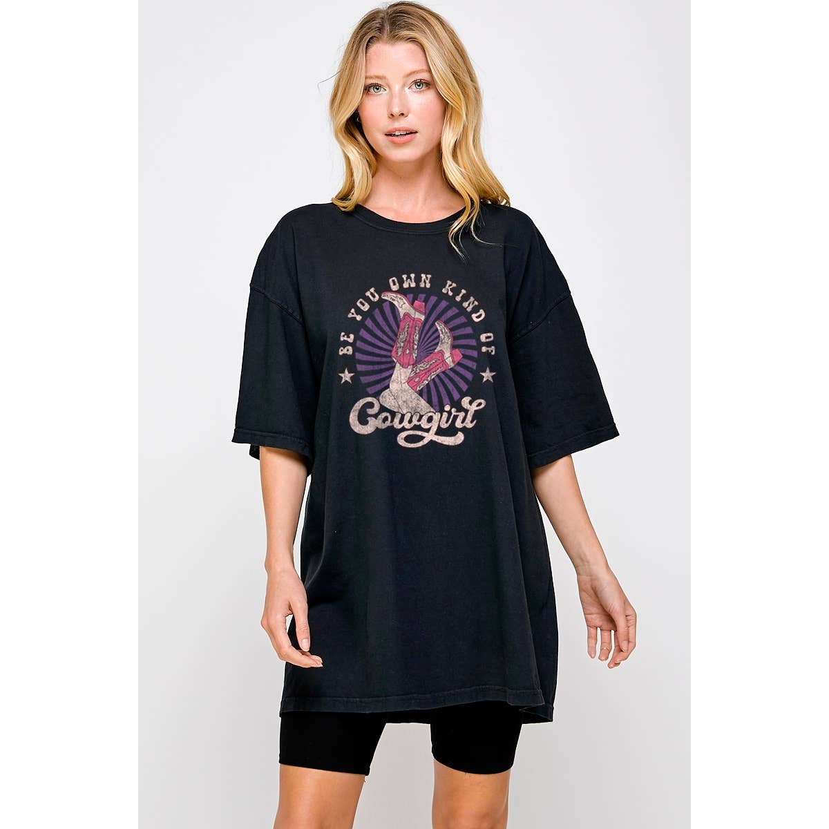 Be You Own Kind of Cowgirl Graphic  Oversized Tee