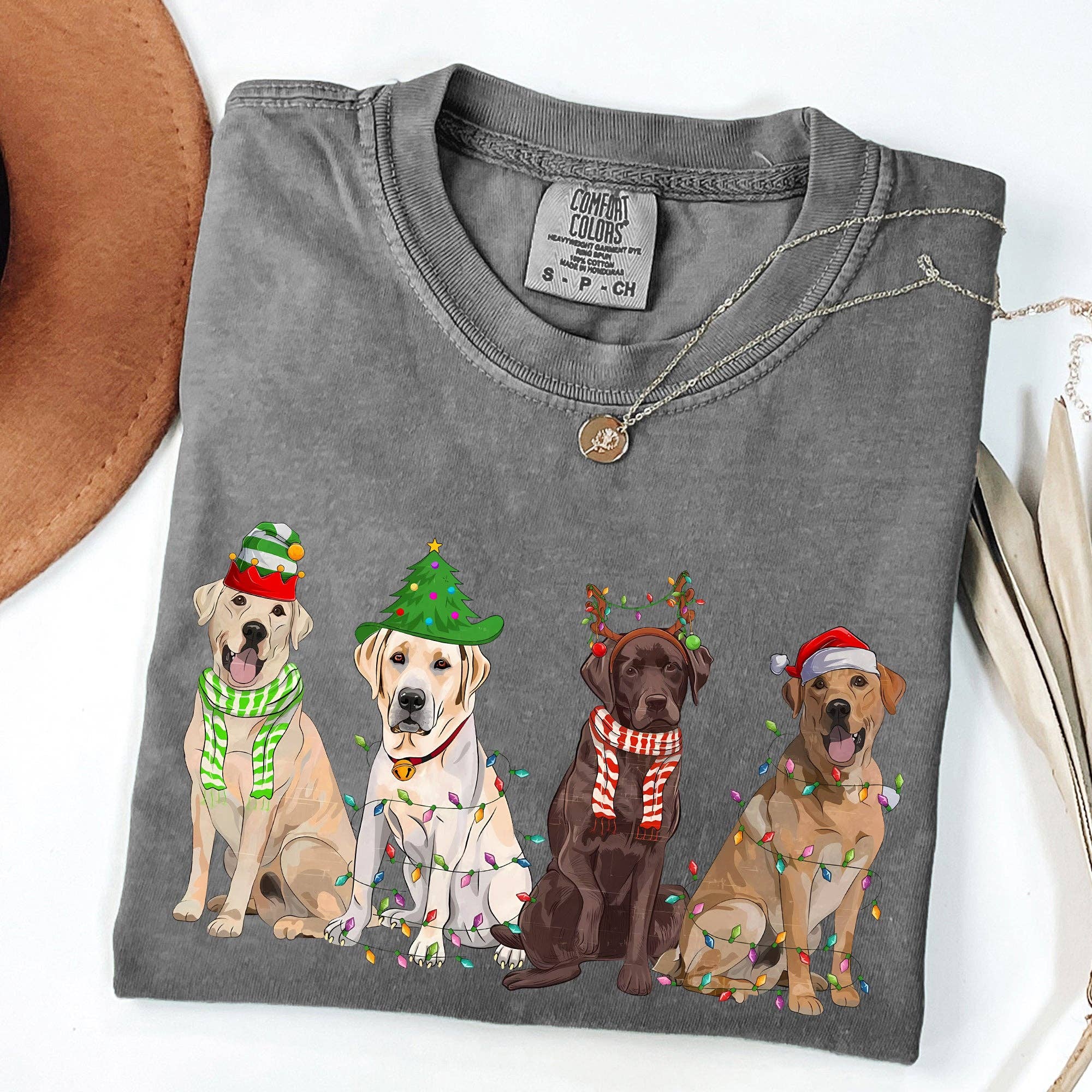 Christmas Dogs, Retriever, Labrador, Santa, Cute Tshirt