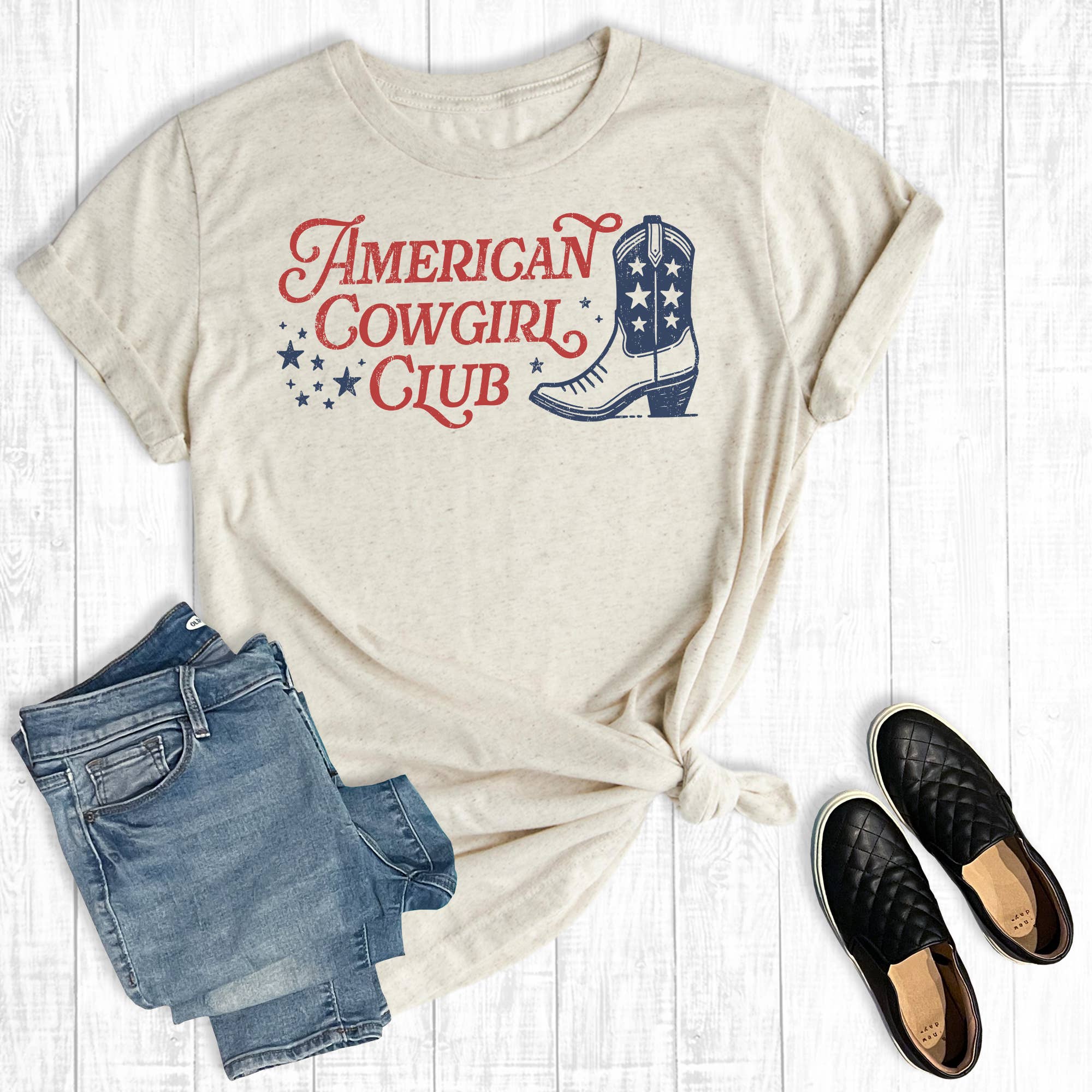 Western Fourth of July American Cowgirl Social Club Tee