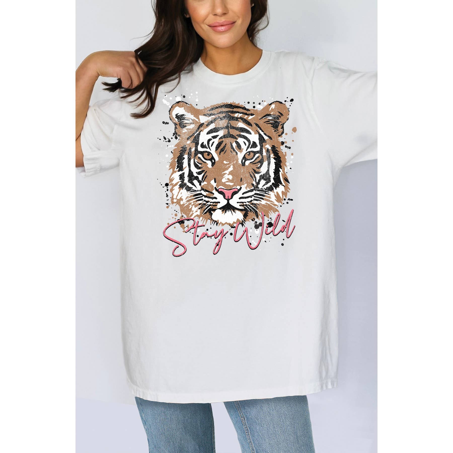 Tiger-Stay Wild - Oversized Unisex T