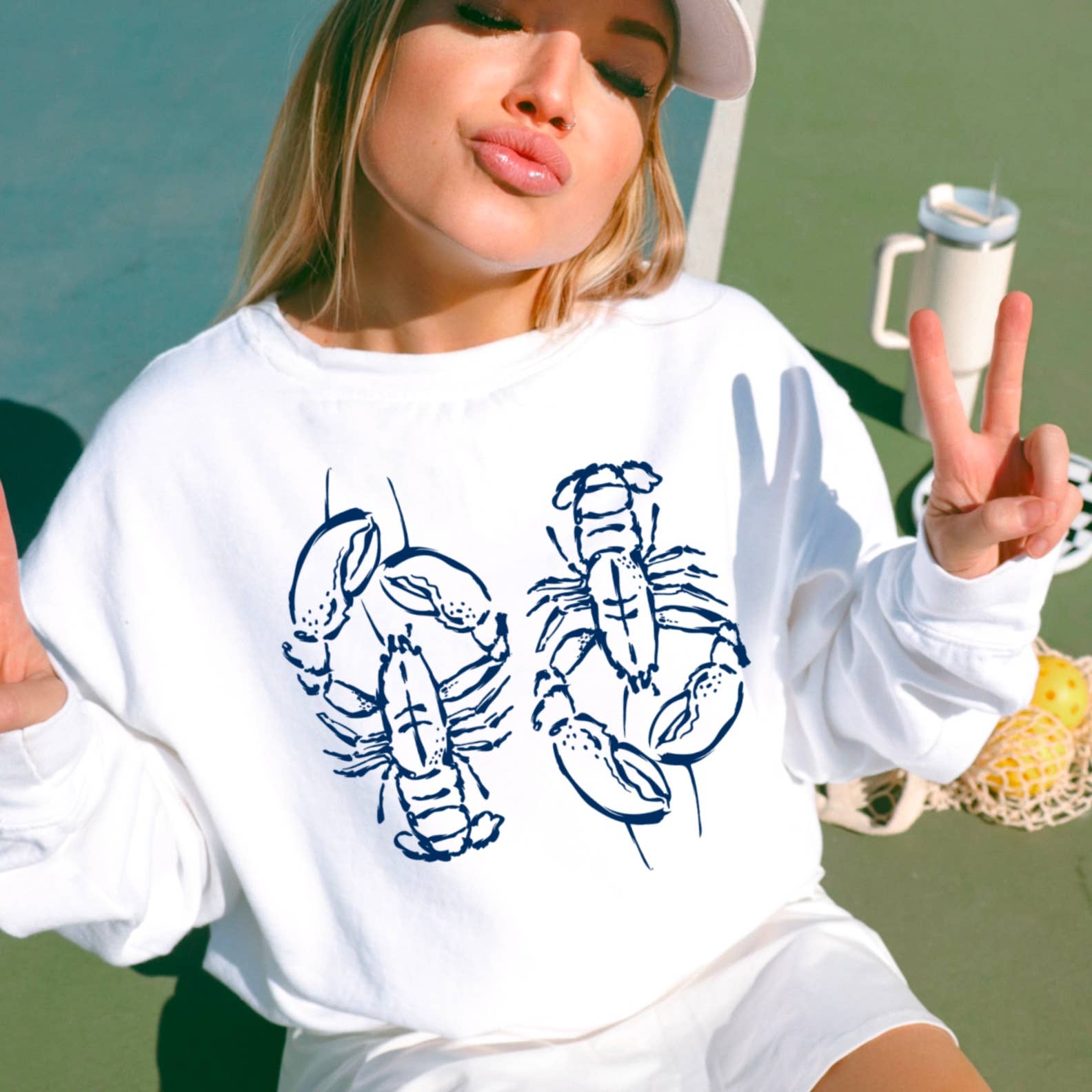 Coastal Aesthetic | Summer Coastal Lobsters Sweatshirt
