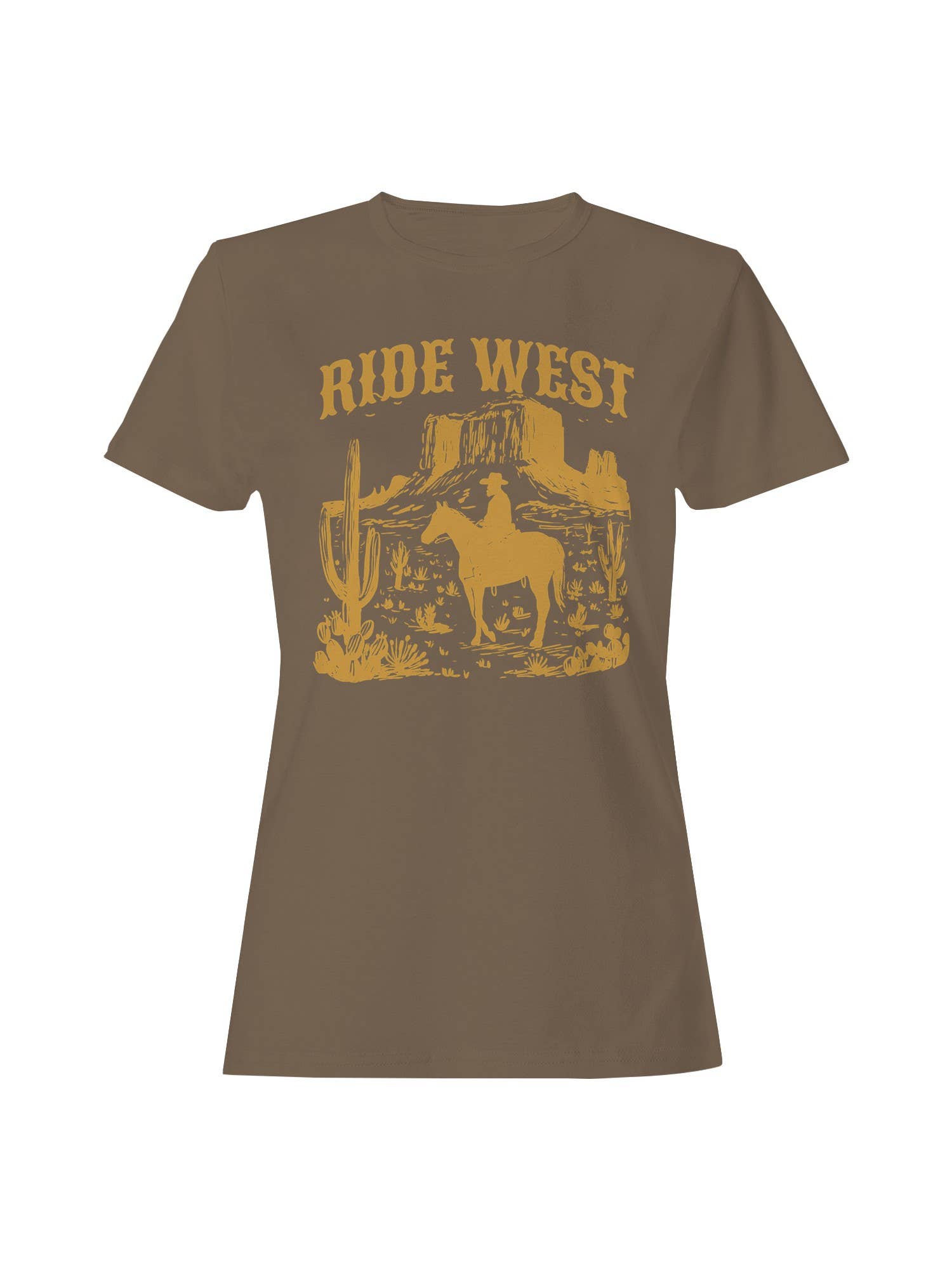Ride West Cowboy Adventure Scene Women's T-Shirt