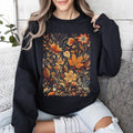 Dried Pressed Leaves and Floral Design, Flowers, Nature, Sweatshirt