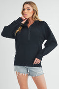 *Small Only* 986DK Long Dove Funnel Neck Half Zip