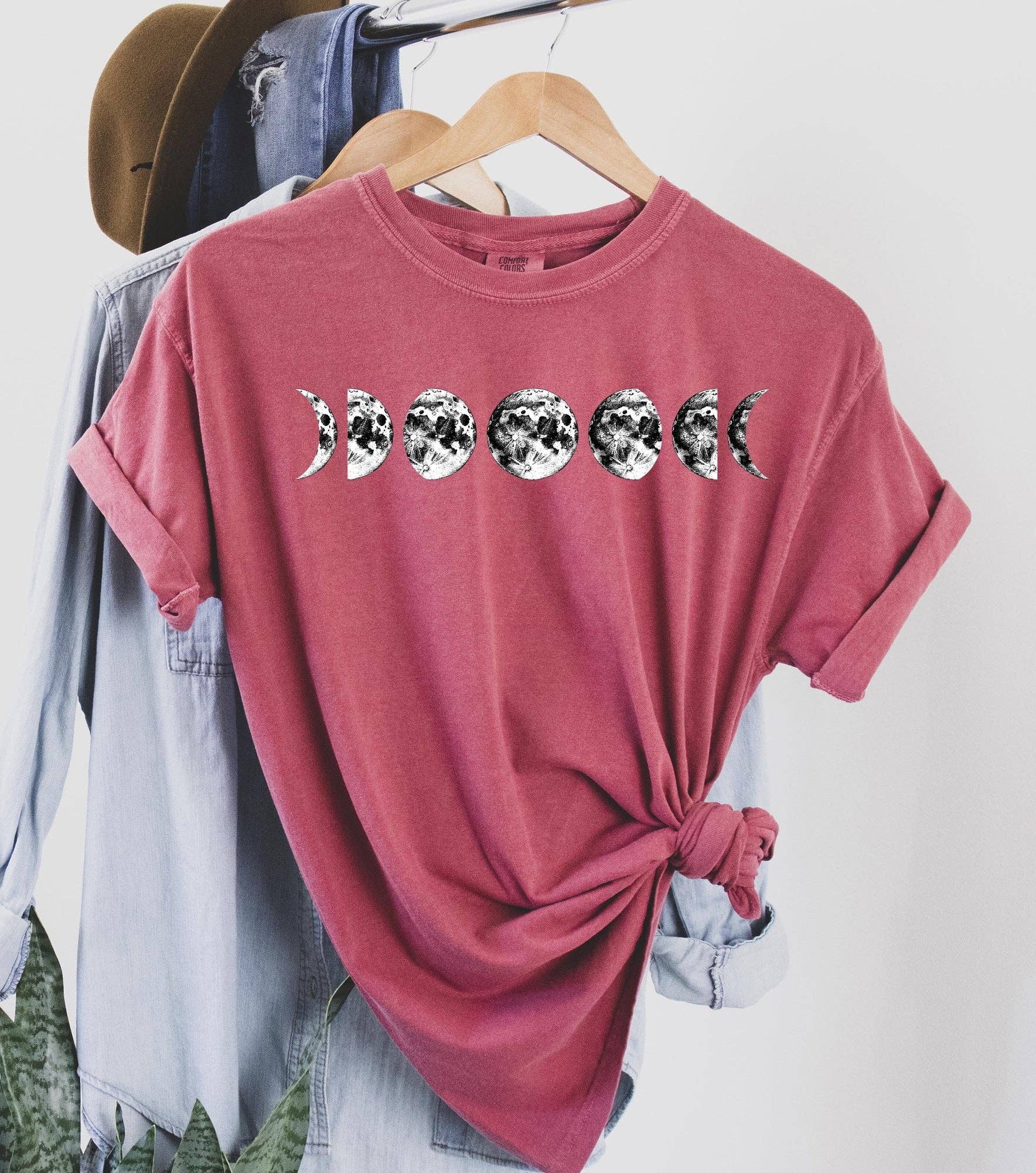 Moon Phases Bw Celestial T-Shirt
