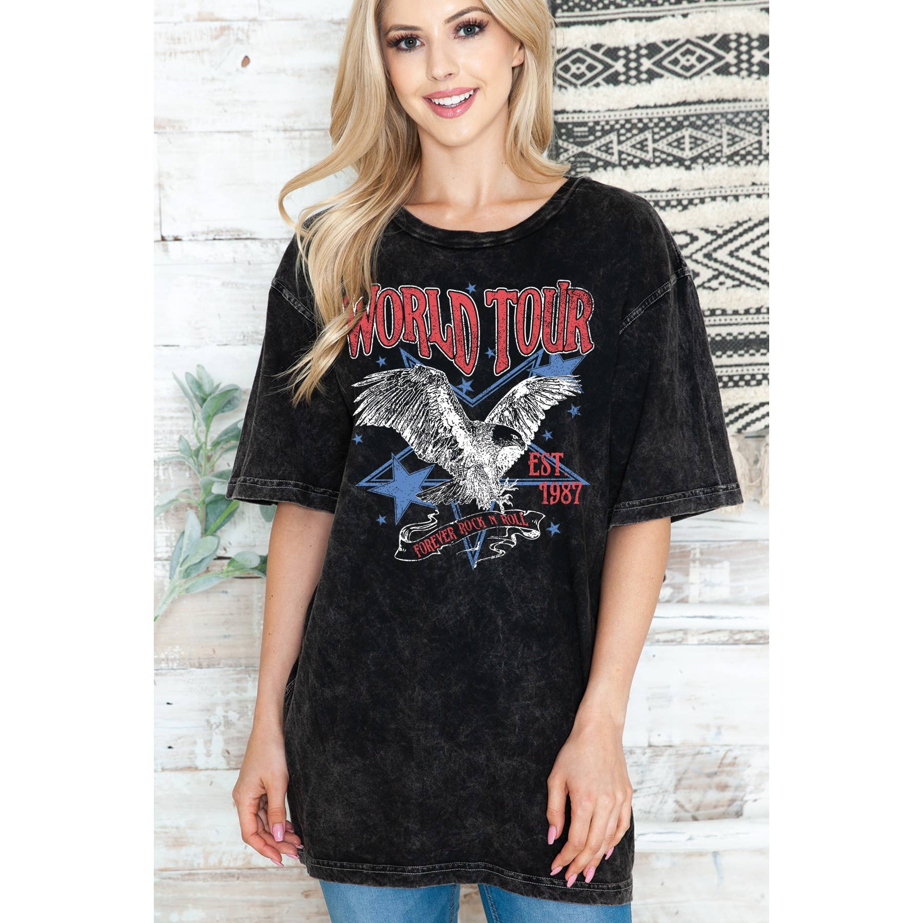 World Tour  - Unisex Oversized Mineral Wash