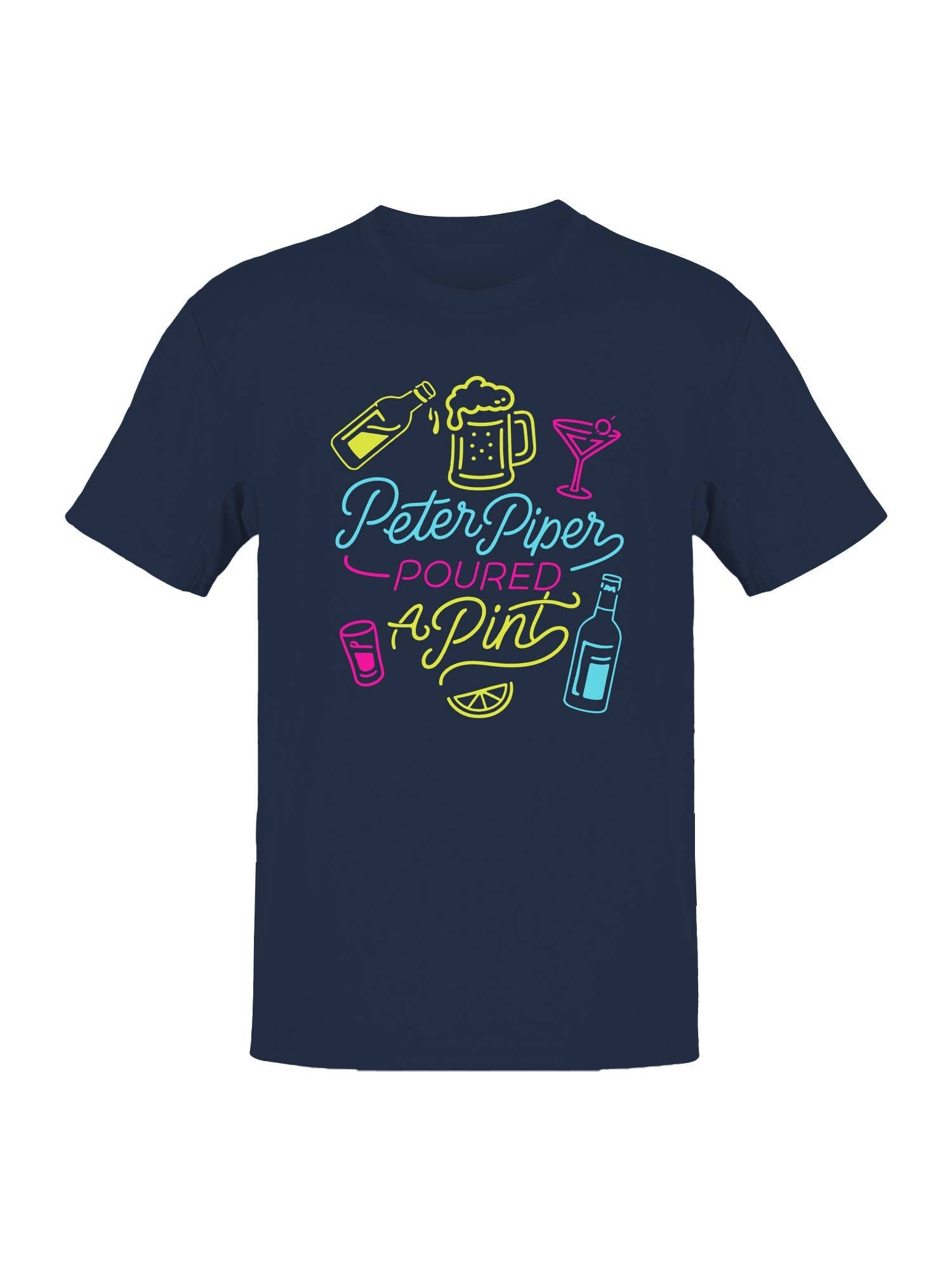 Peter Piper Poured A Pint Neon Design Men's T-Shirt