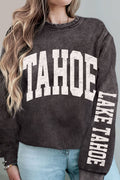Lake Tahoe Front&Sleeve Graphic Mineral Brushed Sweatshirt