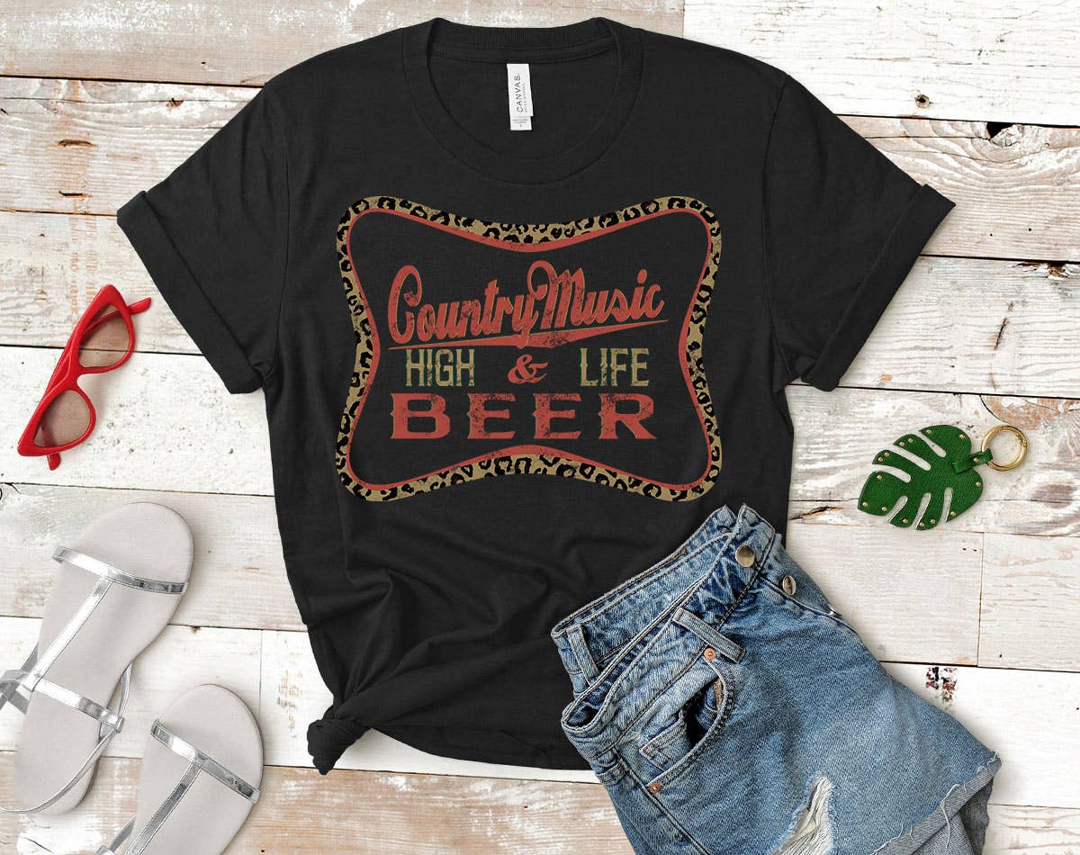 Country Music Leopard Print - Western Beer America Shirt