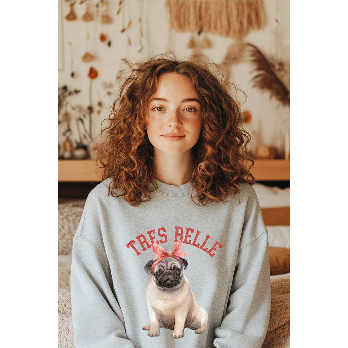 Tres Belle Puppy  Vintage  Graphic Sweatshirts