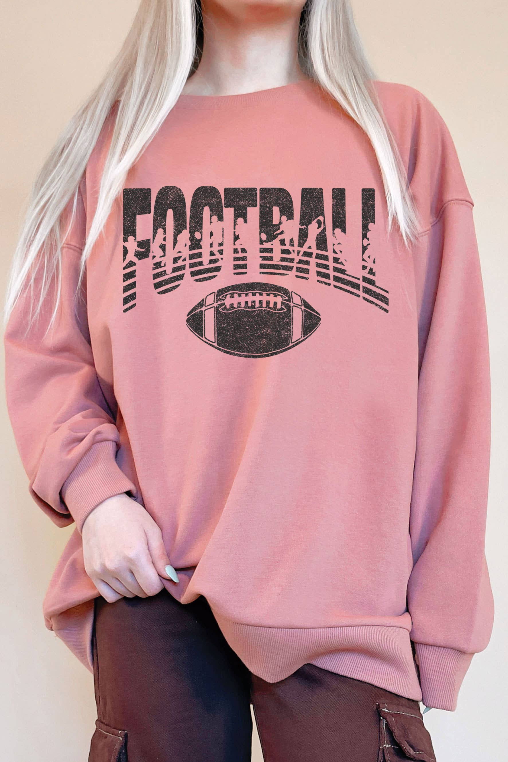 Football Player Oversize Graphix Terry Sweatshirts