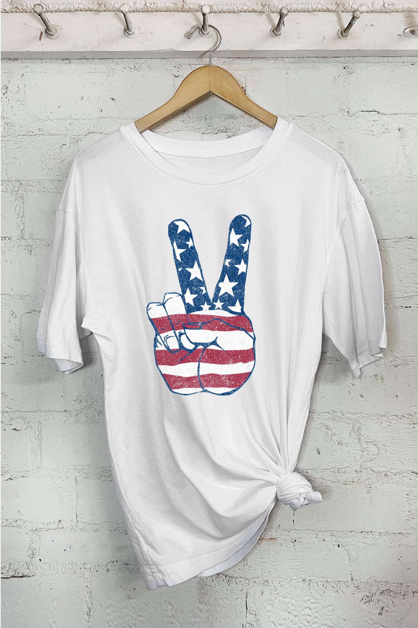 America Flag Peace-Oversized Tee
