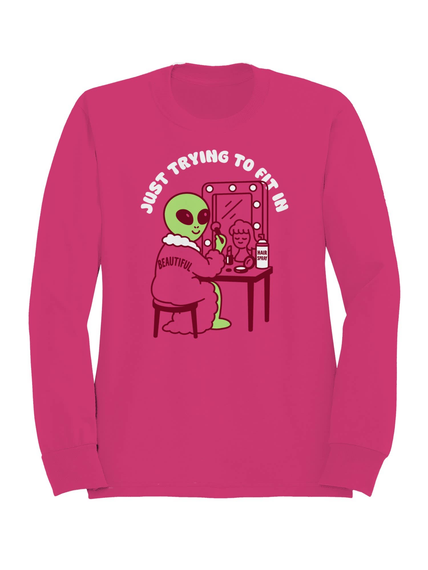 Alien Mirror Beauty Humor Art Women's Sweatshirt