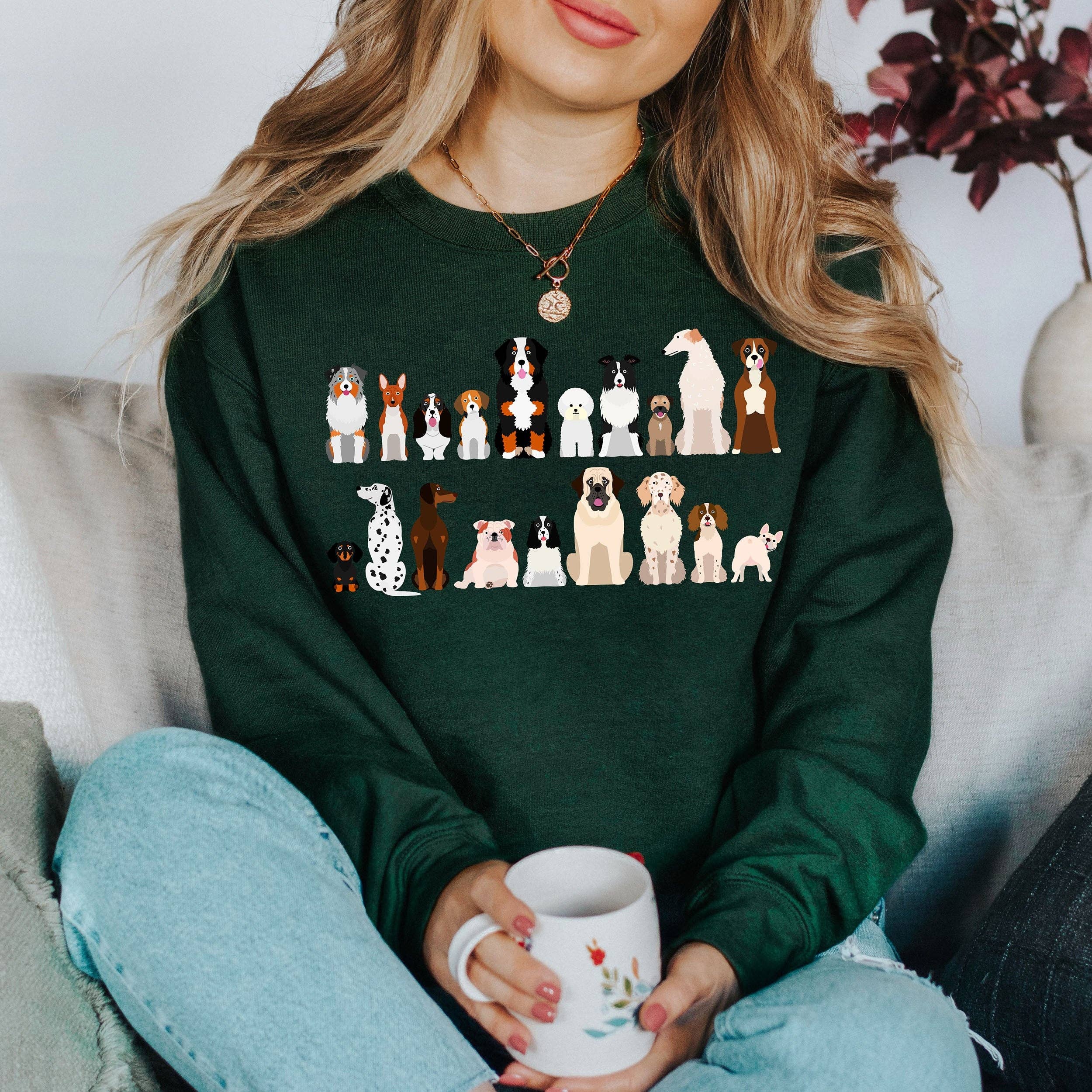 Dog Breeds Farm Animal Lover Sweatshirt