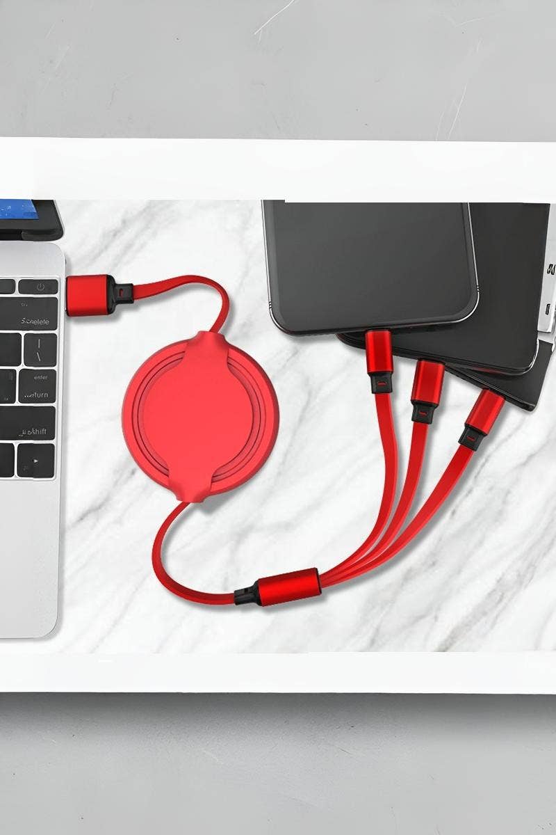 , 1111 Retractable 3 in 1 Universal Fast Charging Cable SI-28895