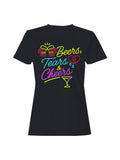 Beers, Tears & Cheers Neon Art Women's T-Shirt