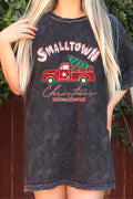 Small Town Christmas Oversize Mineral Graphic Tshirts