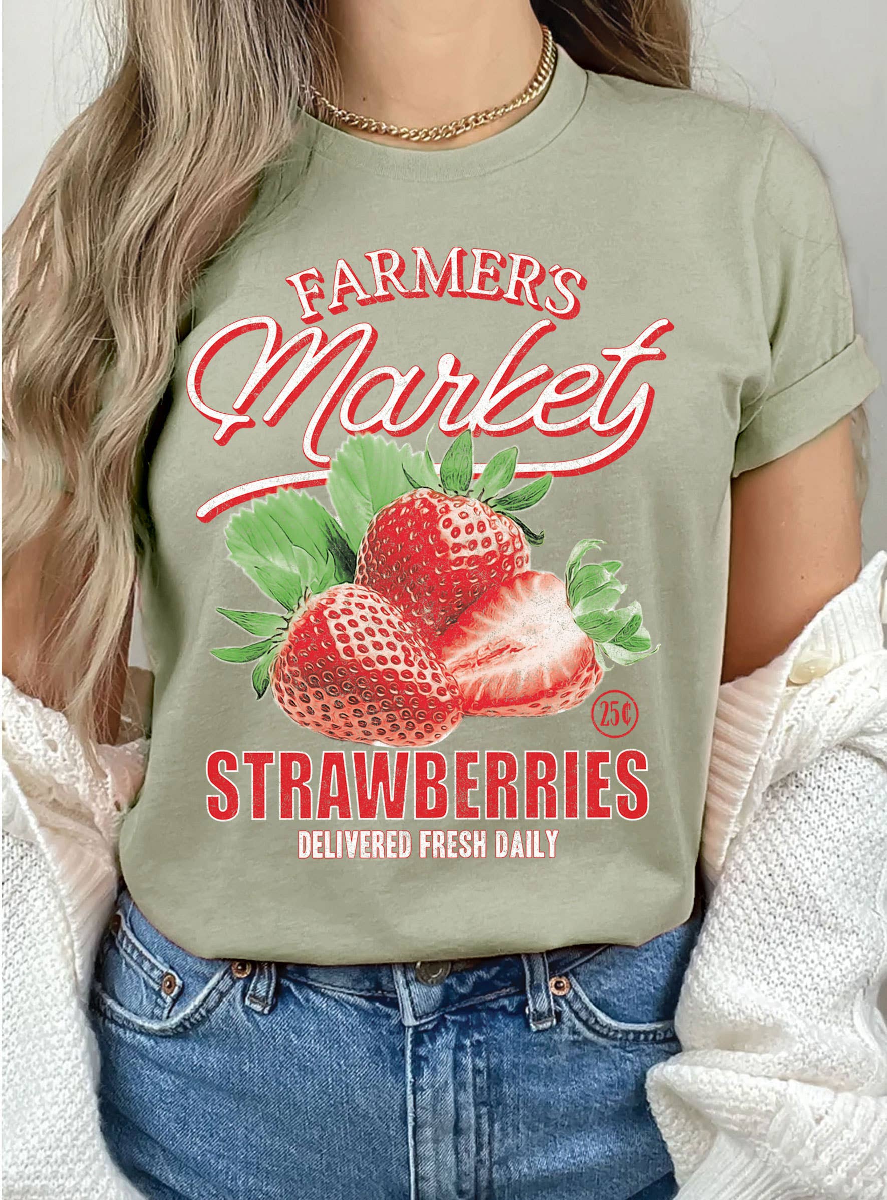 Famers Market Strawberry Graphic Tshirts