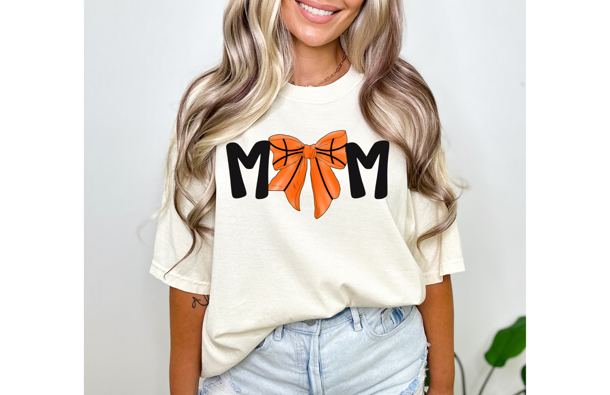 Sports Bow Mom On Comfort Colors