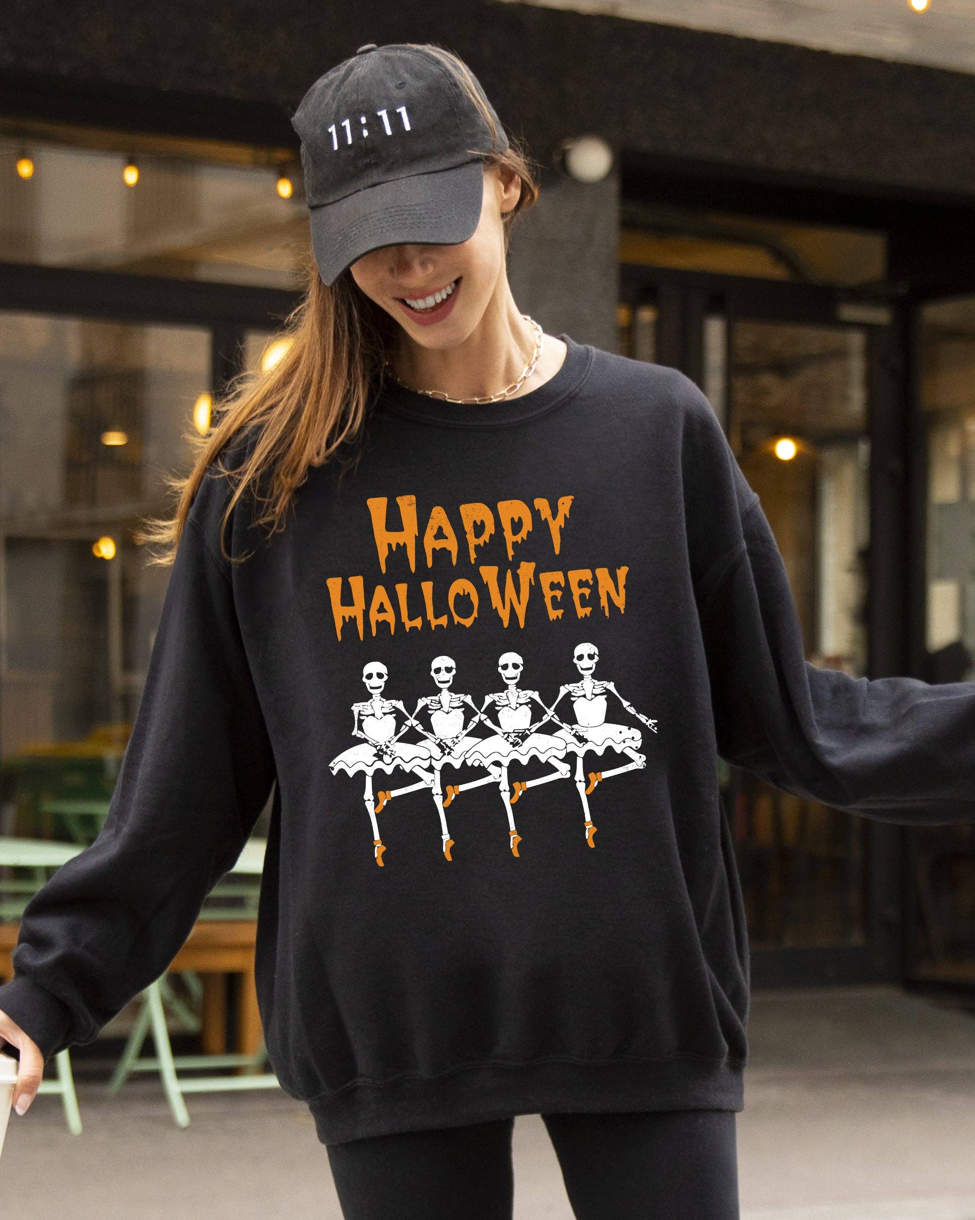 Happy Halloween, Dancing Skeletons, Halloween Sweatshirt