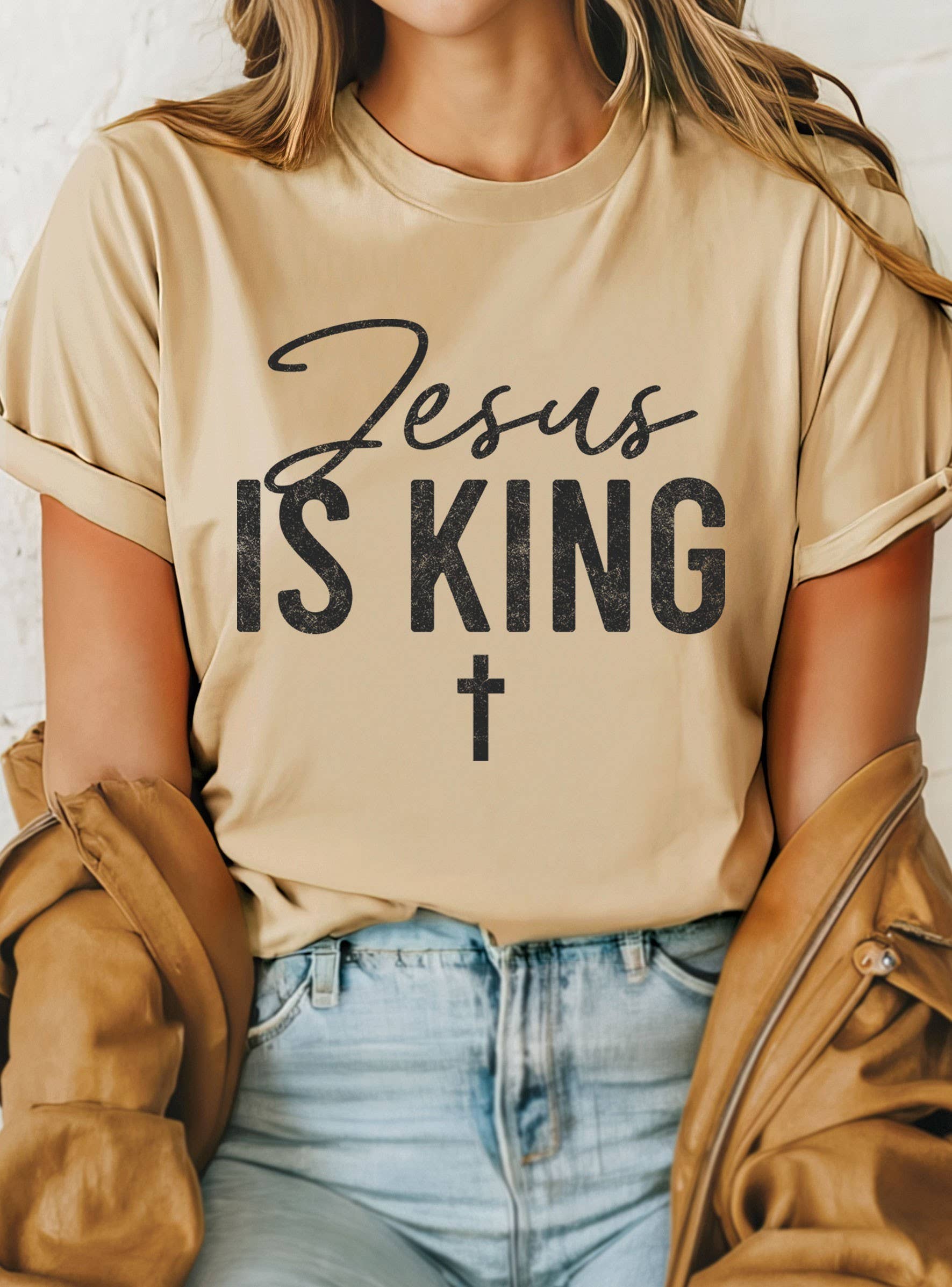 Jesus Is King Cross Christian Graphic Tshirts
