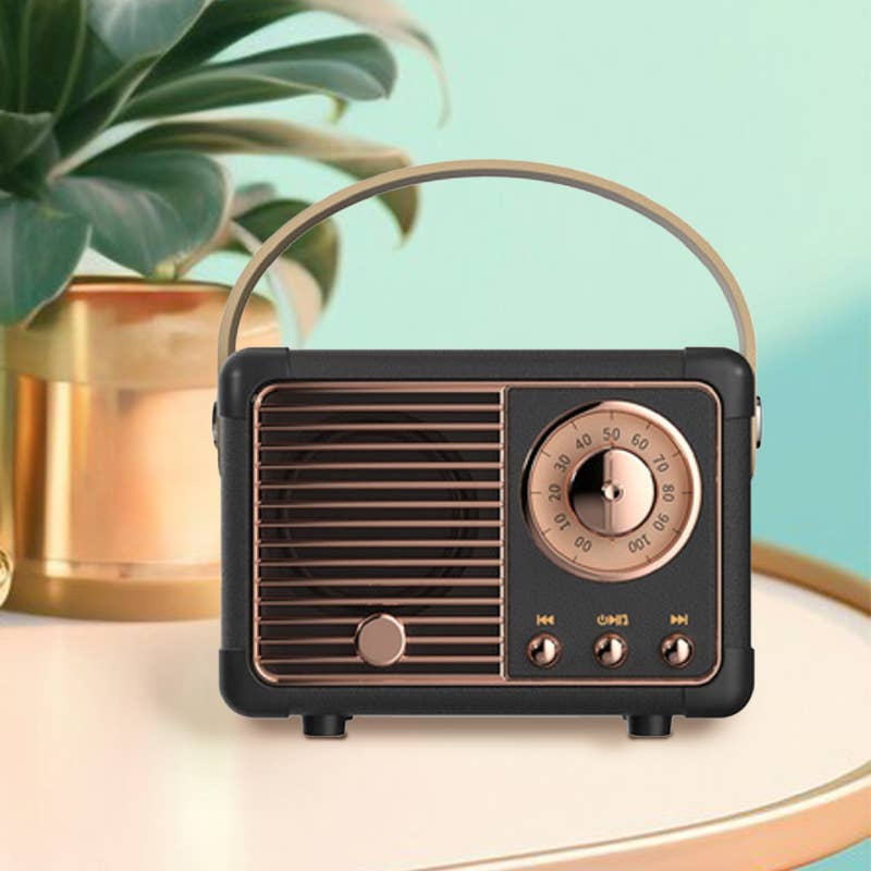 `.Retro Mini Wireless Bluetooth Speaker