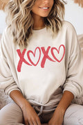 Xoxo Puff Valentine Graphic Brushed Sweatshirts