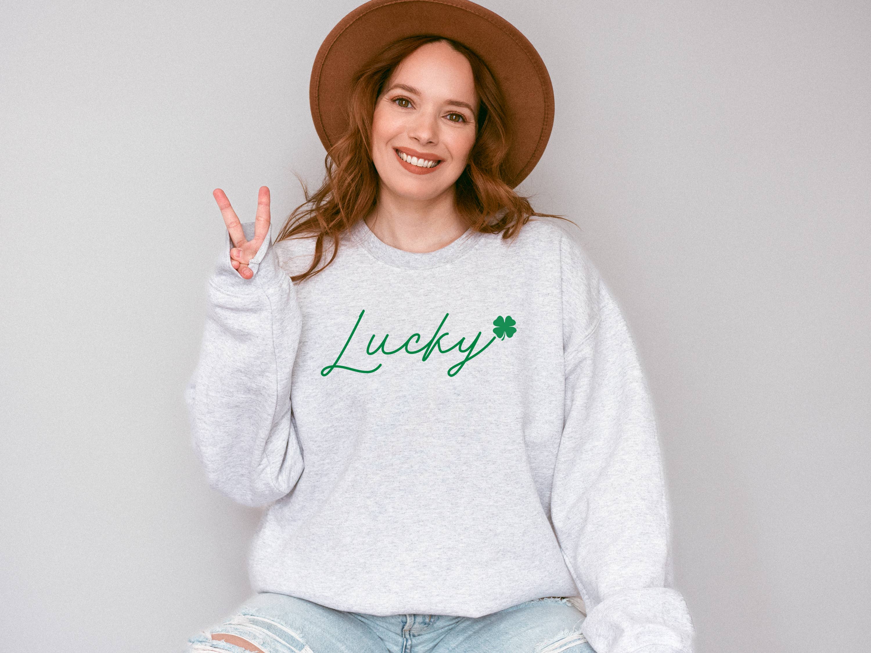 Feeling Lucky, St. Patricks Day Sweatshirt, Graphic Apparel