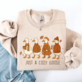 Just A Cozy Goose, Cute Autumn Fall Pumpkin Spice Sweatshirt